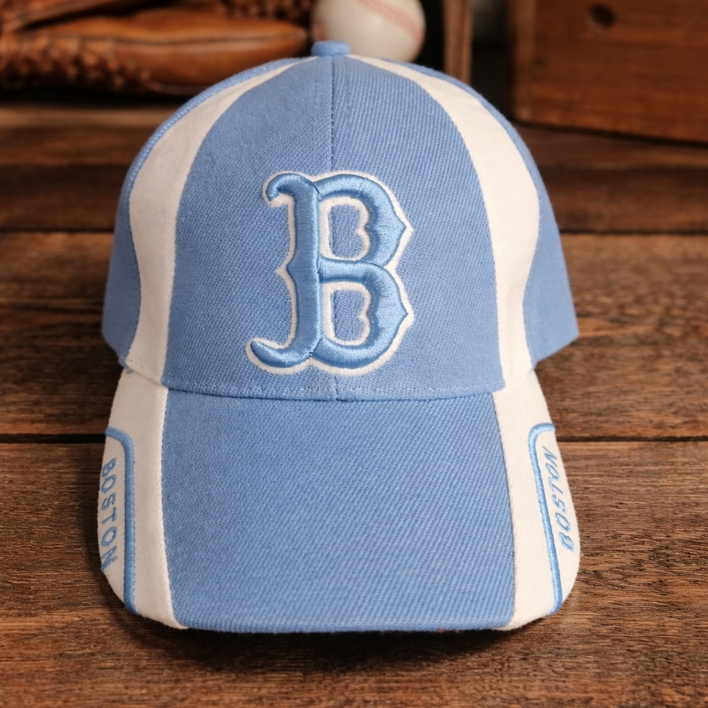 Blue and White Boston Baseball Cap